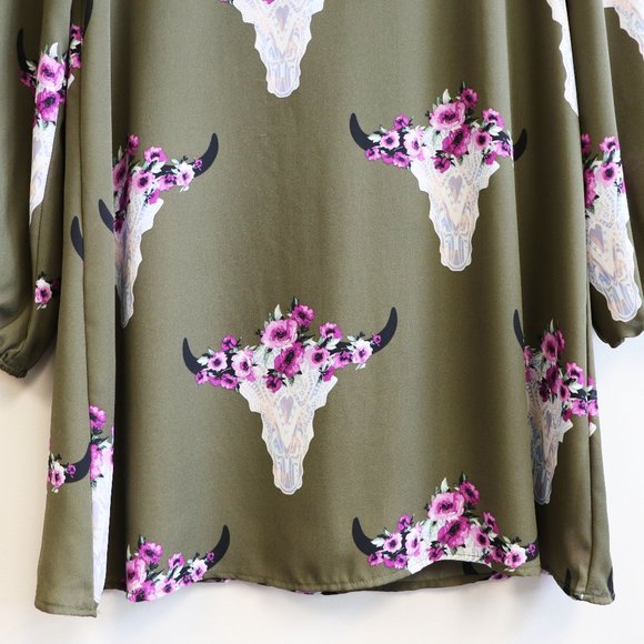 Altar'd State Bull Head Floral Summer Tunic Dress - Picture 5 of 16